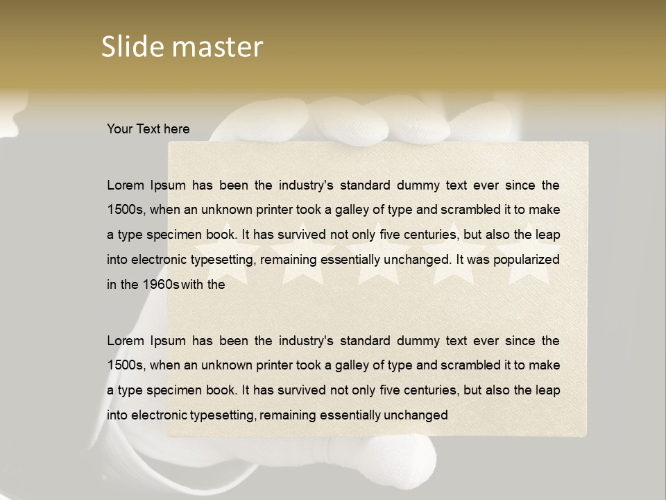 First Success Gloves PowerPoint Template