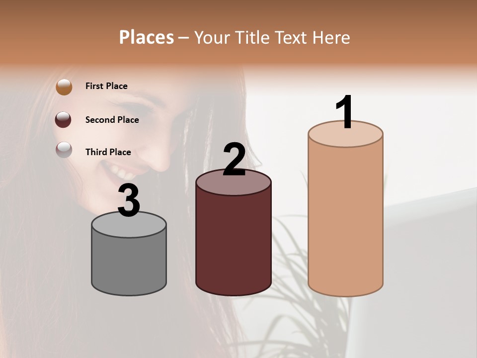 Computer Youth Lady PowerPoint Template