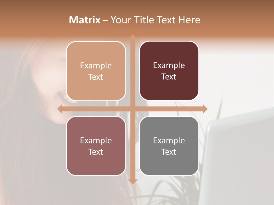 Computer Youth Lady PowerPoint Template