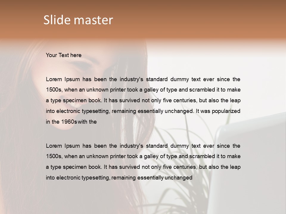 Computer Youth Lady PowerPoint Template