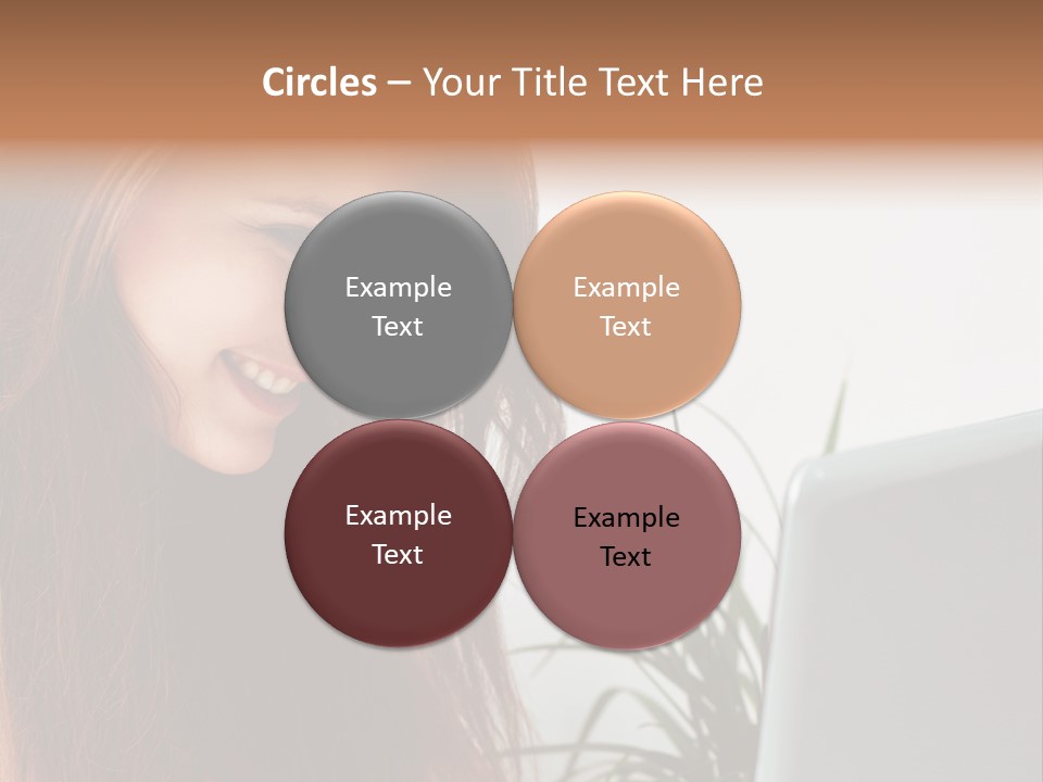 Computer Youth Lady PowerPoint Template