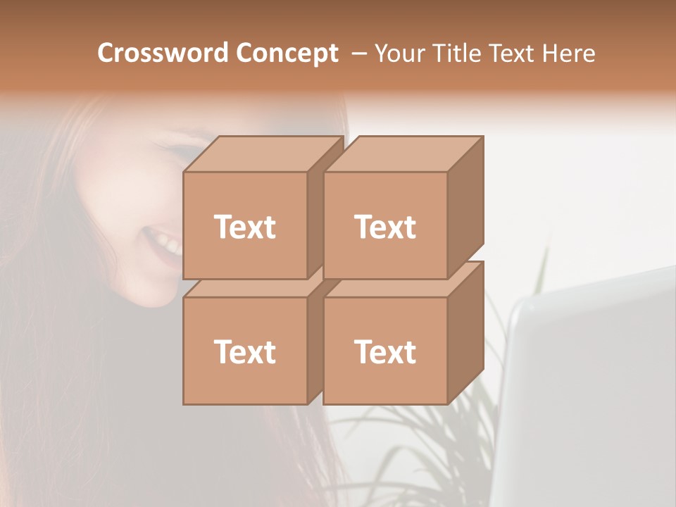 Computer Youth Lady PowerPoint Template