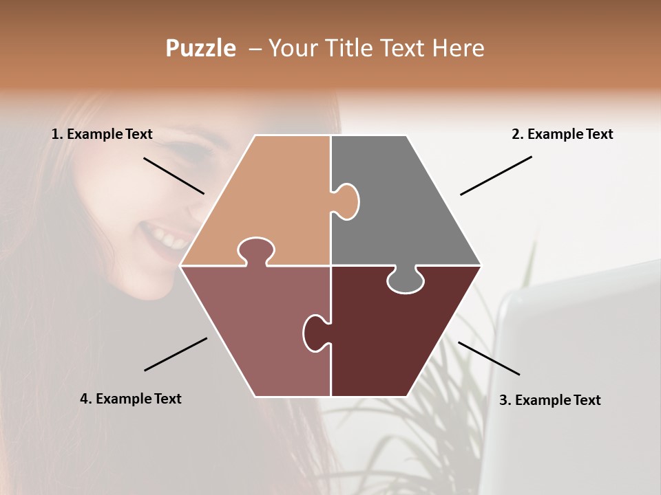 Computer Youth Lady PowerPoint Template