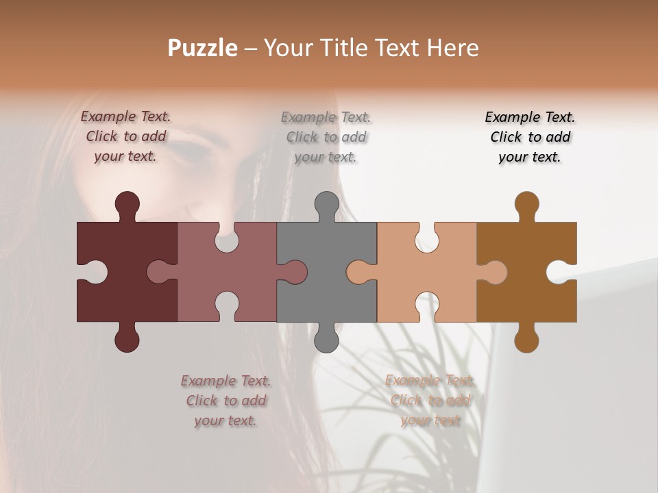 Computer Youth Lady PowerPoint Template