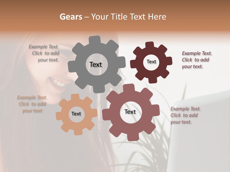 Computer Youth Lady PowerPoint Template