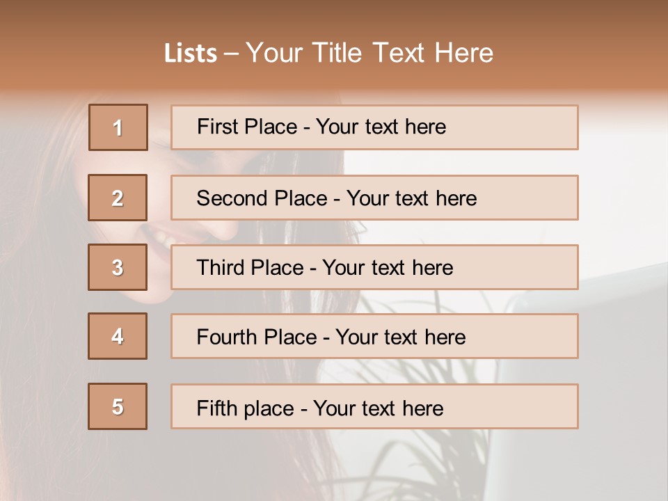 Computer Youth Lady PowerPoint Template