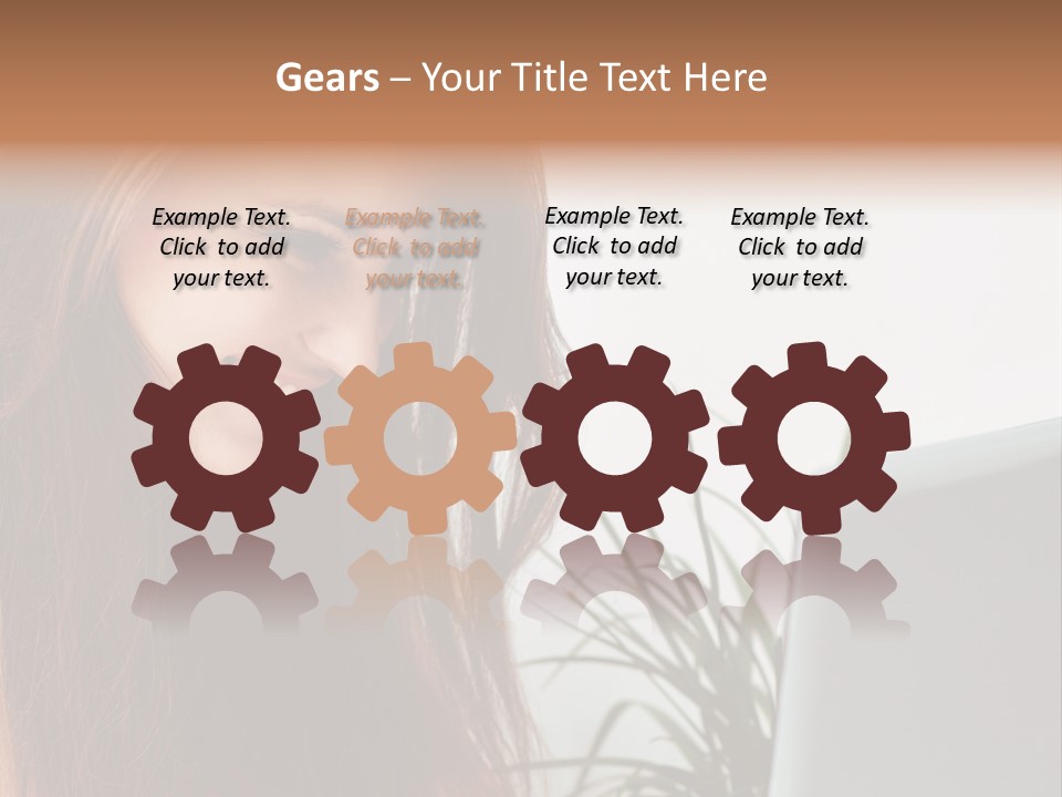 Computer Youth Lady PowerPoint Template