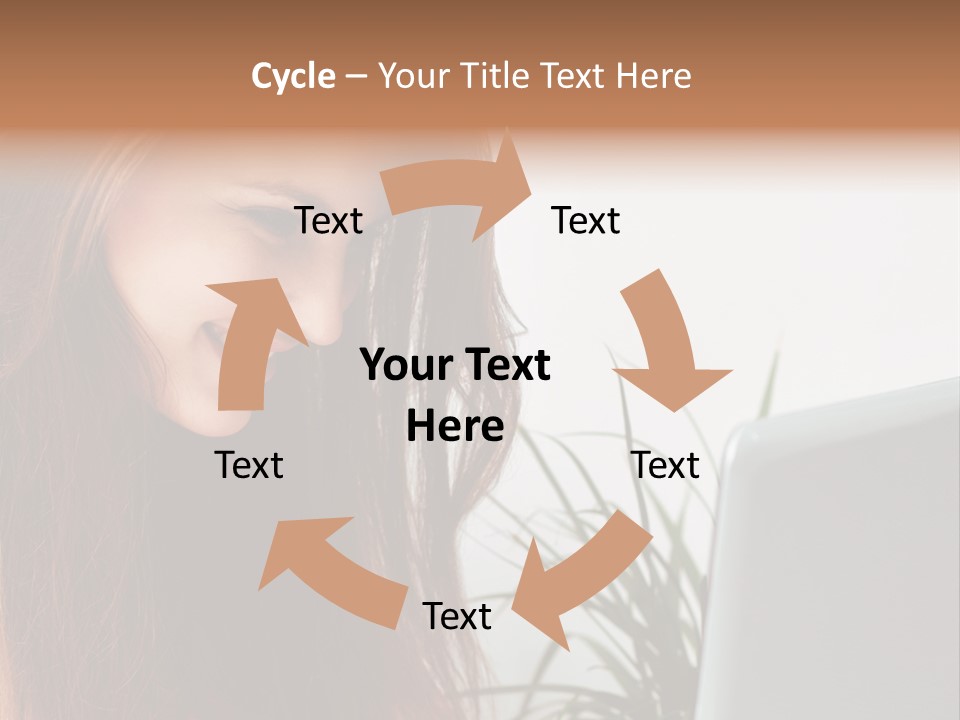 Computer Youth Lady PowerPoint Template