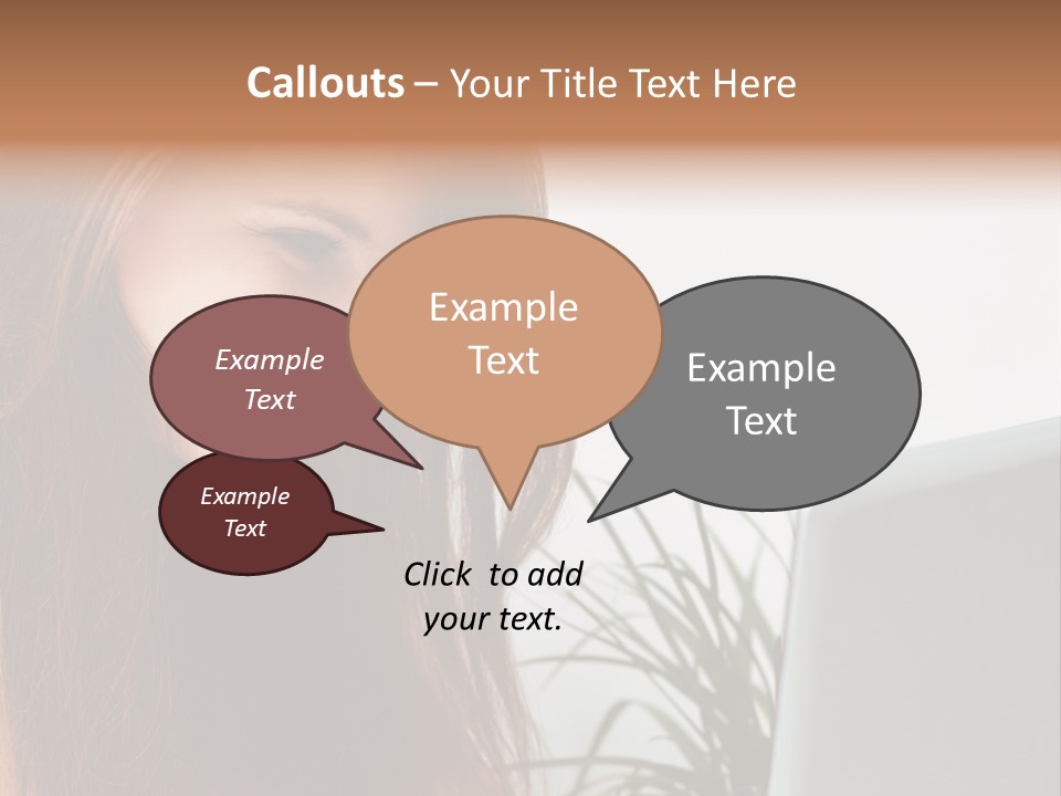 Computer Youth Lady PowerPoint Template