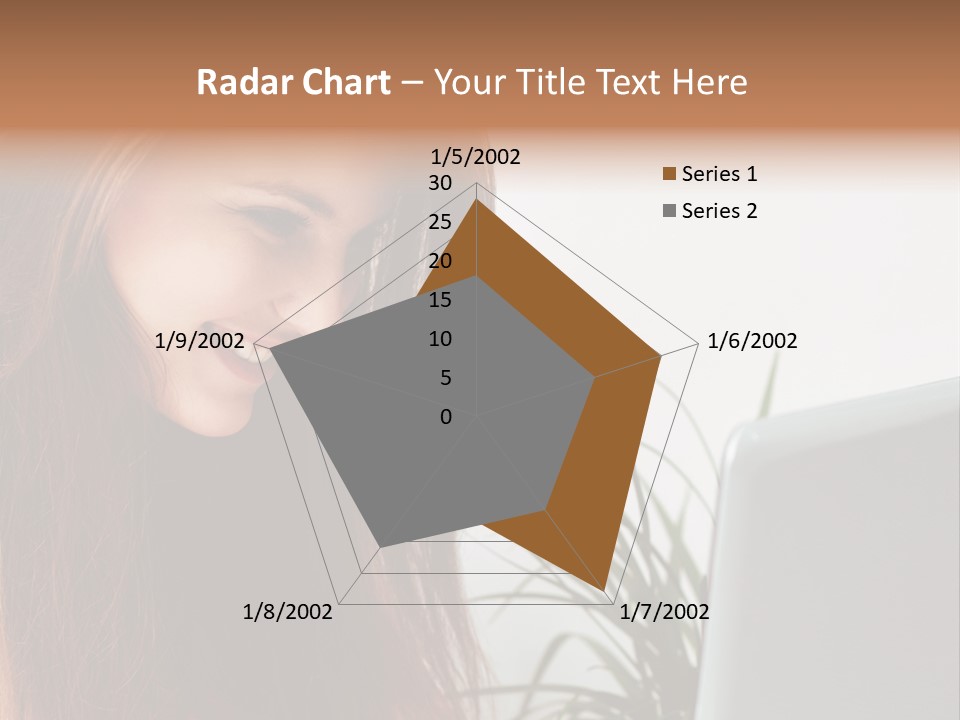 Computer Youth Lady PowerPoint Template