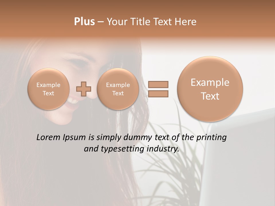 Computer Youth Lady PowerPoint Template