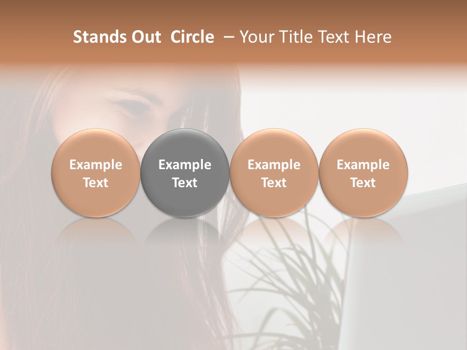 Computer Youth Lady PowerPoint Template