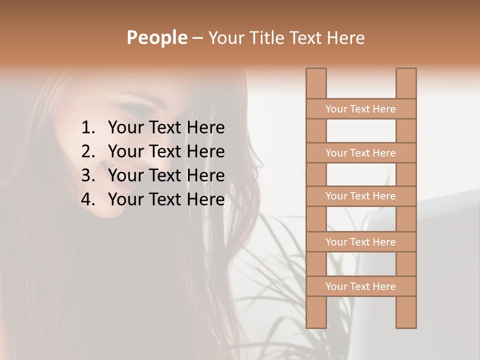 Computer Youth Lady PowerPoint Template
