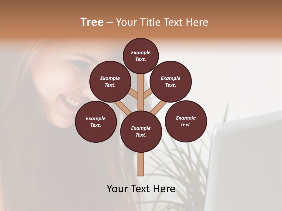 Computer Youth Lady PowerPoint Template