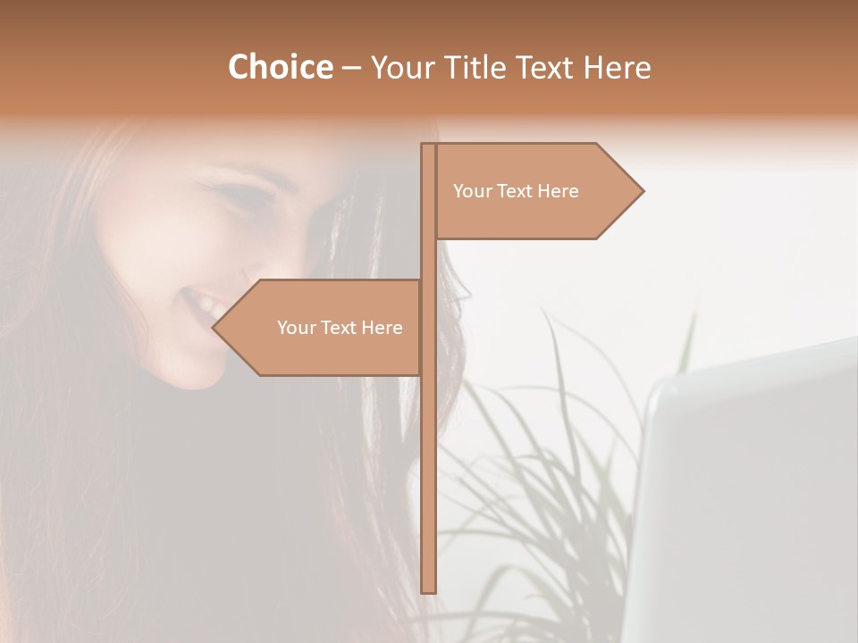 Computer Youth Lady PowerPoint Template