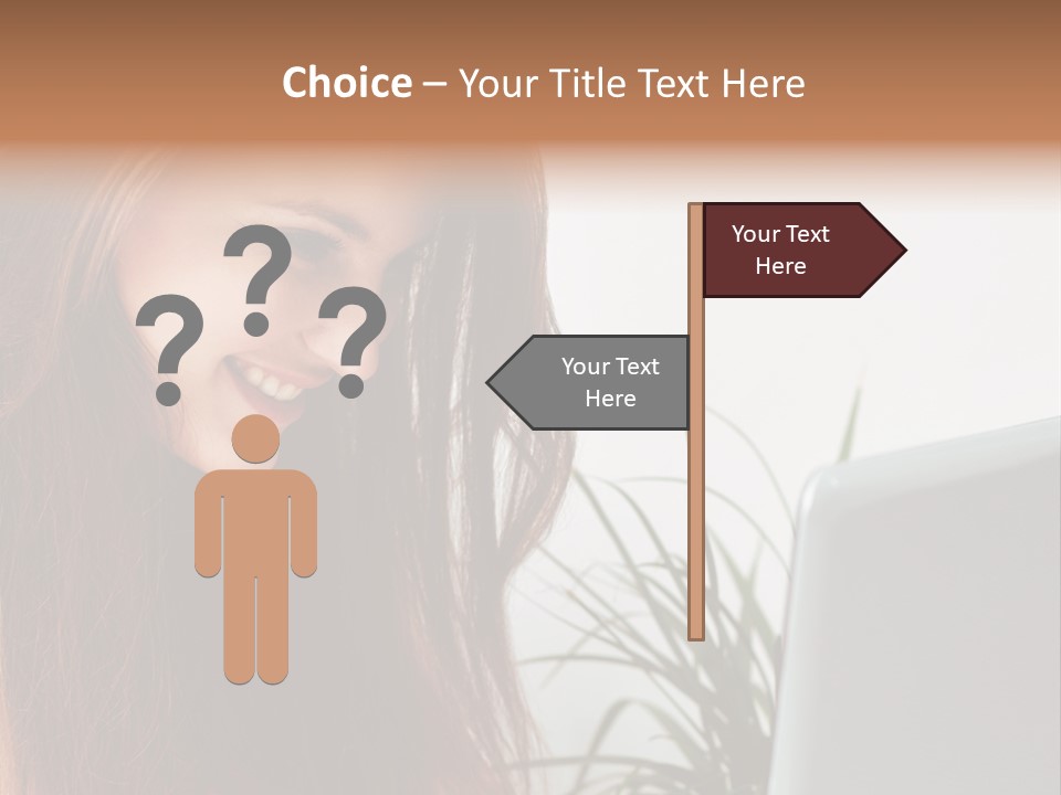 Computer Youth Lady PowerPoint Template