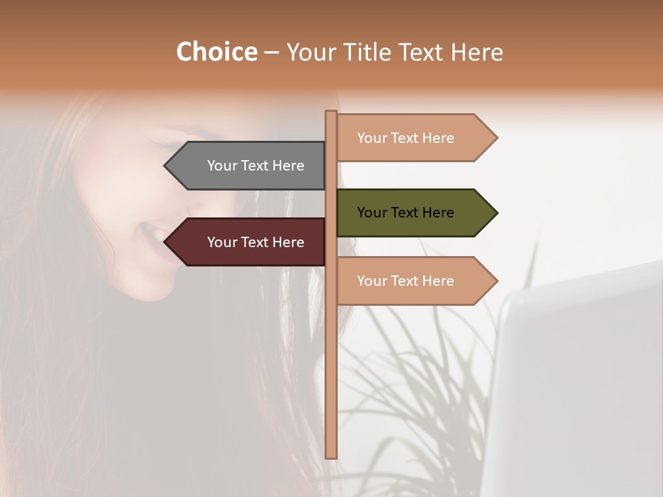 Computer Youth Lady PowerPoint Template