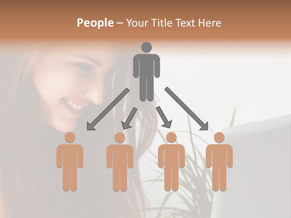 Computer Youth Lady PowerPoint Template