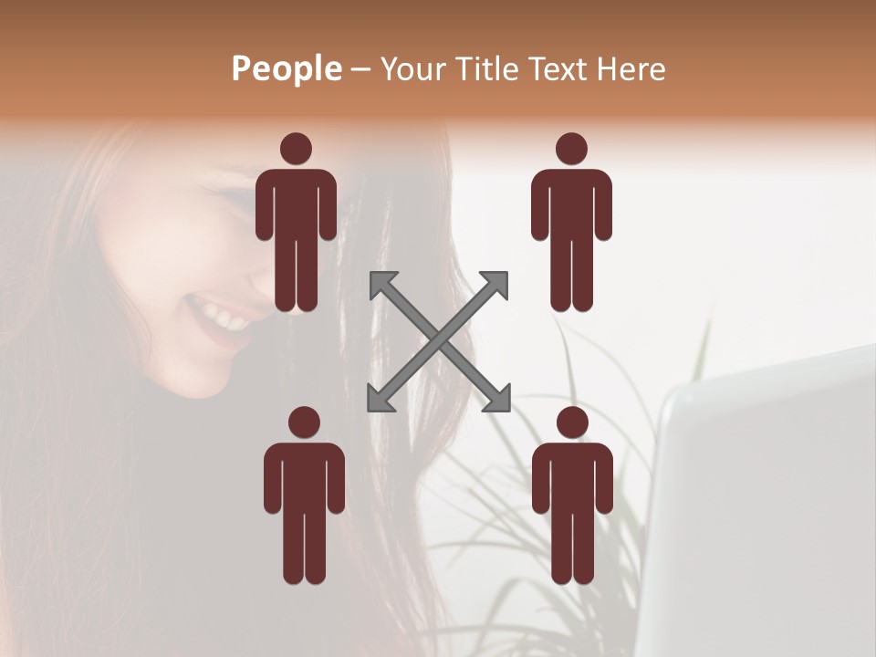 Computer Youth Lady PowerPoint Template