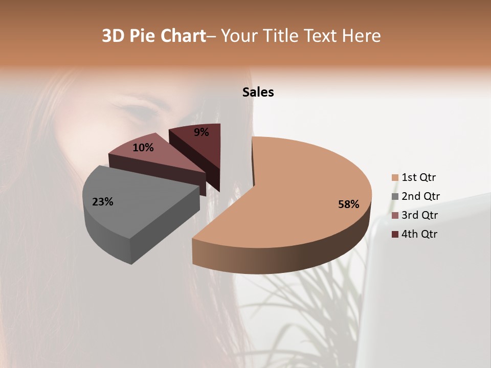 Computer Youth Lady PowerPoint Template