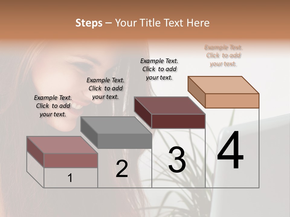 Computer Youth Lady PowerPoint Template