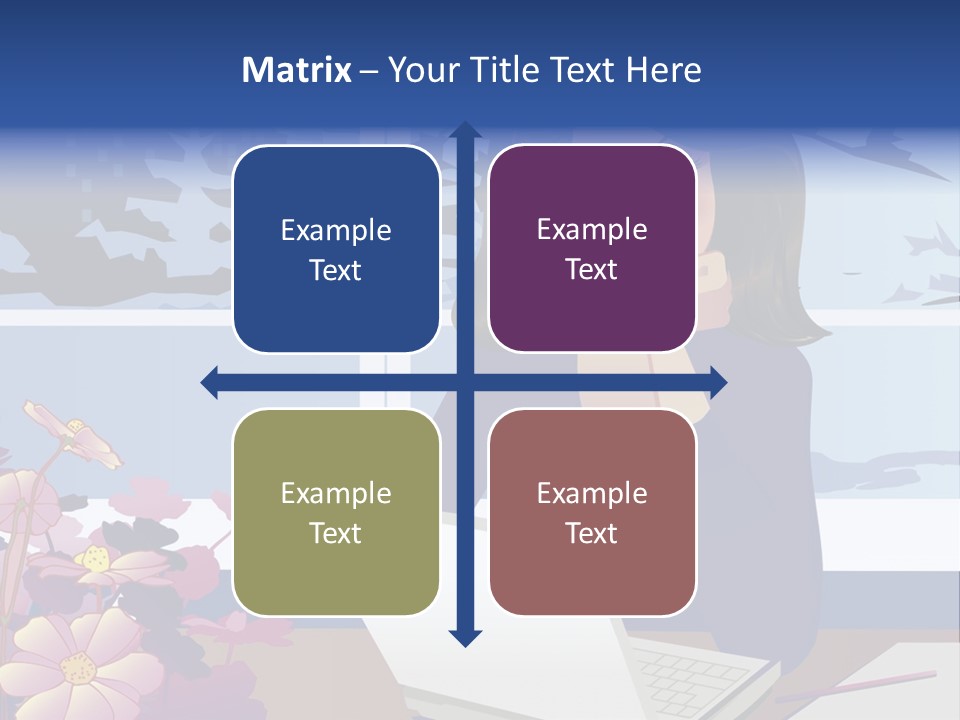 Businesswoman Relax Illustration PowerPoint Template