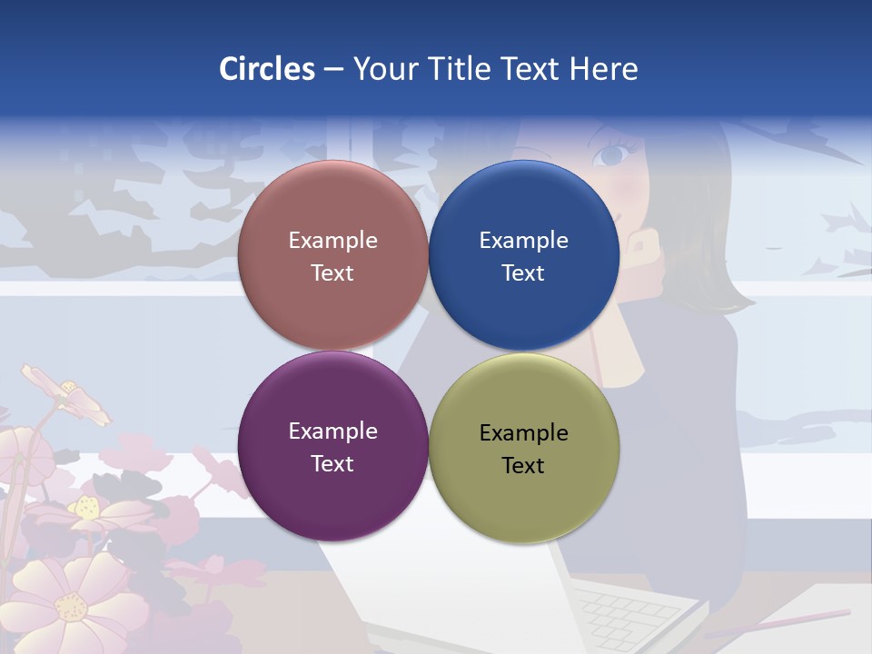 Businesswoman Relax Illustration PowerPoint Template