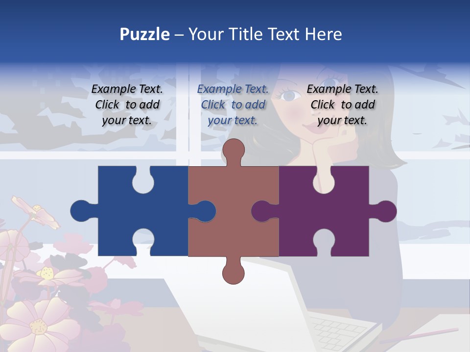 Businesswoman Relax Illustration PowerPoint Template