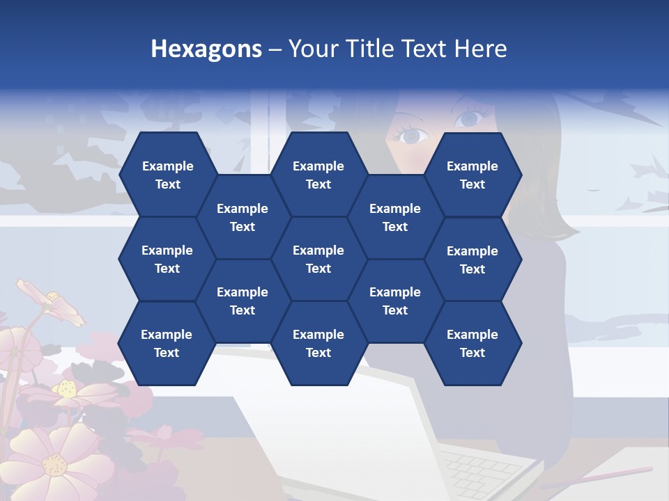 Businesswoman Relax Illustration PowerPoint Template