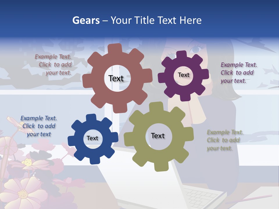 Businesswoman Relax Illustration PowerPoint Template