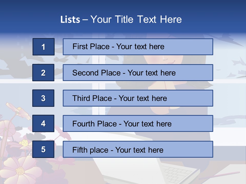 Businesswoman Relax Illustration PowerPoint Template