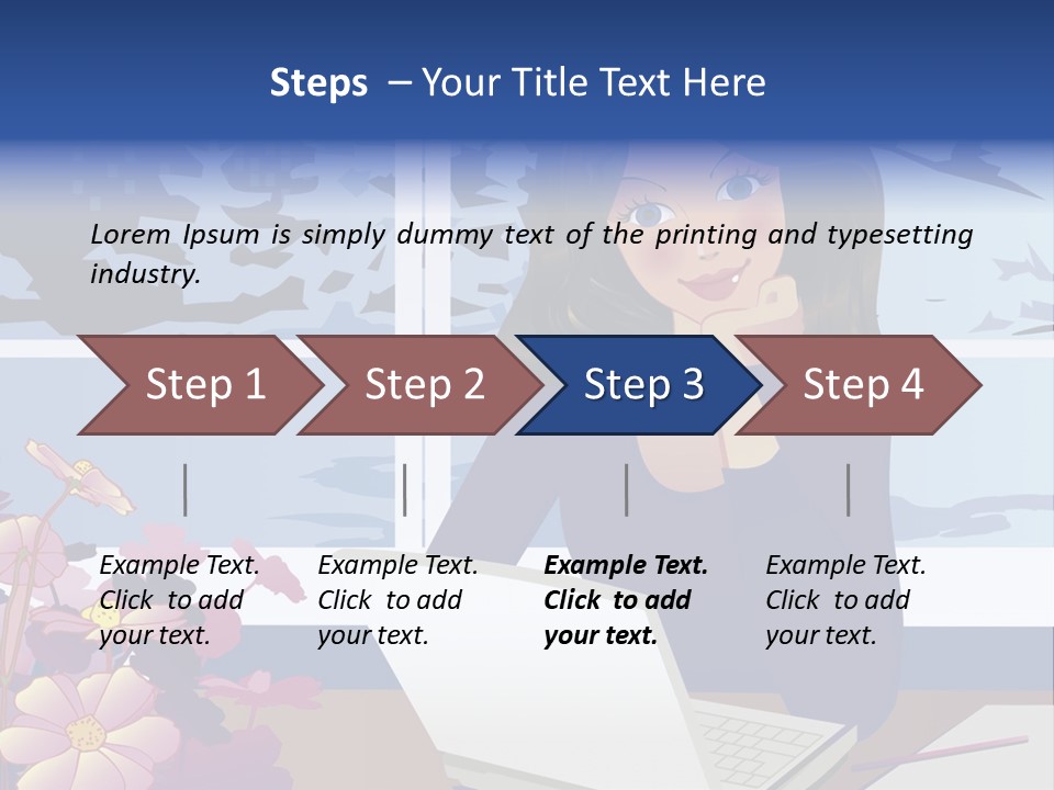 Businesswoman Relax Illustration PowerPoint Template