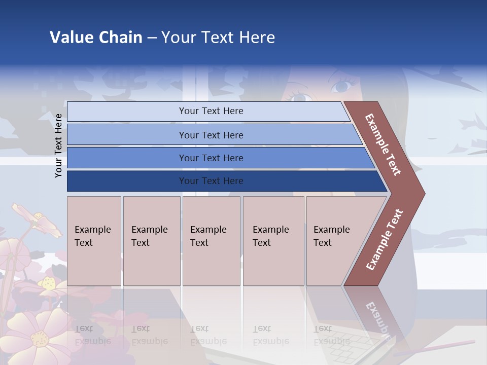 Businesswoman Relax Illustration PowerPoint Template