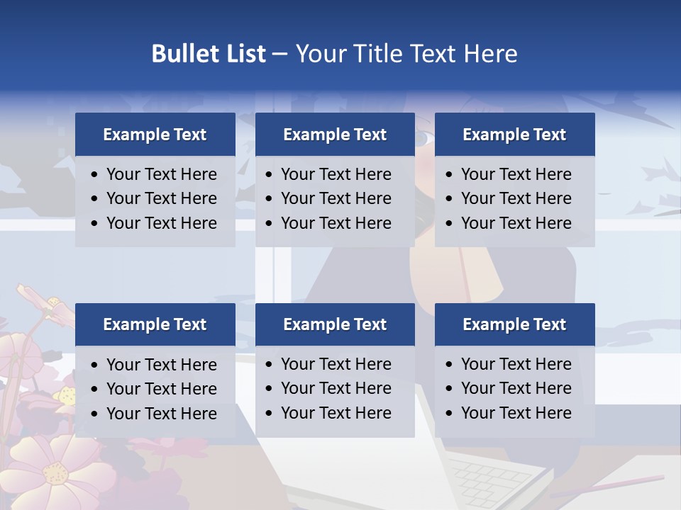 Businesswoman Relax Illustration PowerPoint Template