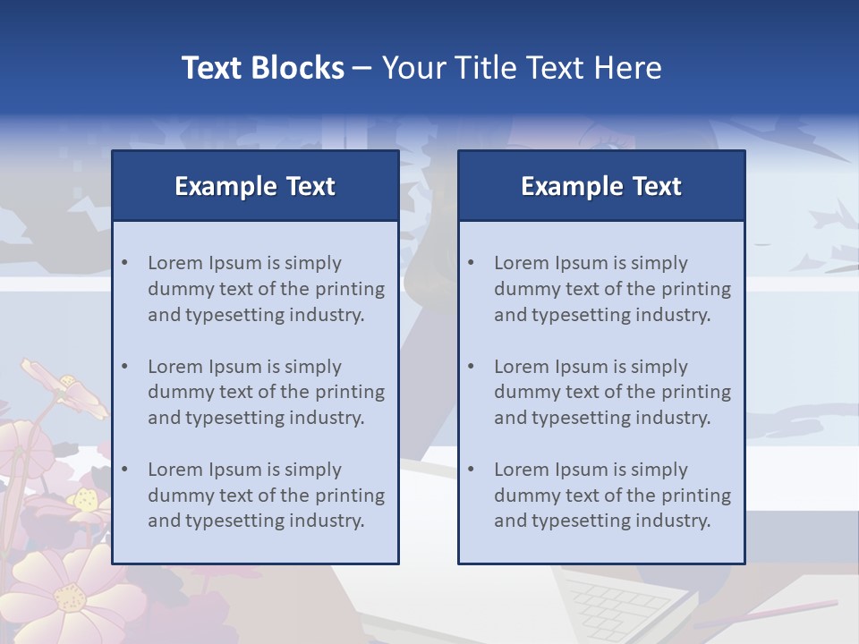 Businesswoman Relax Illustration PowerPoint Template