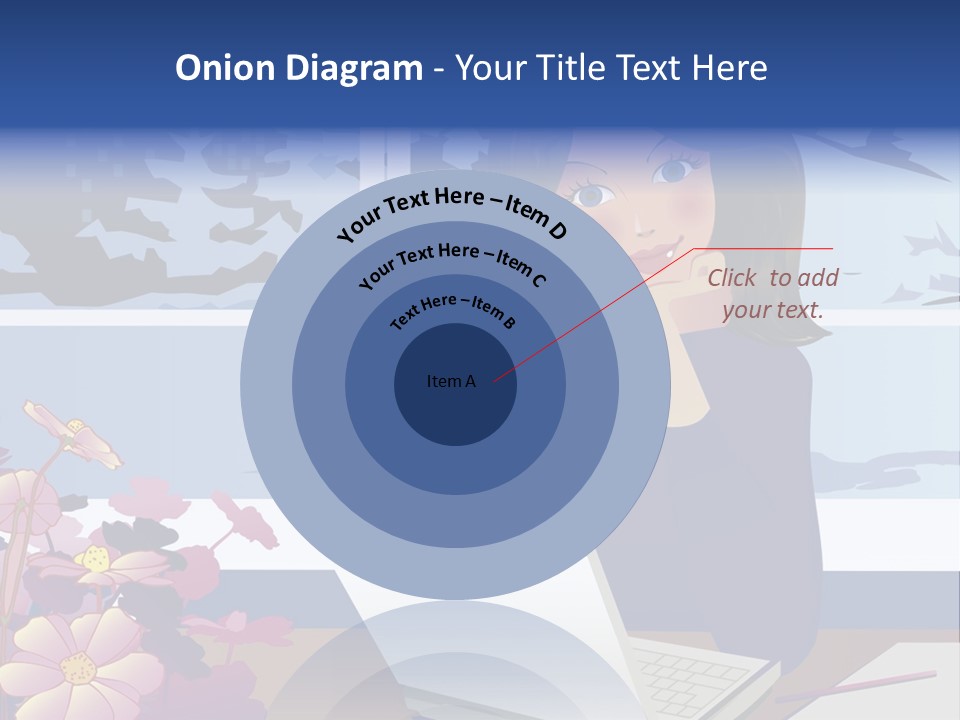 Businesswoman Relax Illustration PowerPoint Template