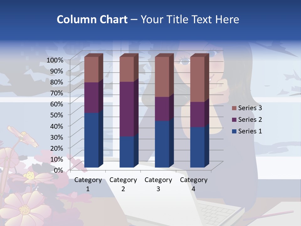 Businesswoman Relax Illustration PowerPoint Template