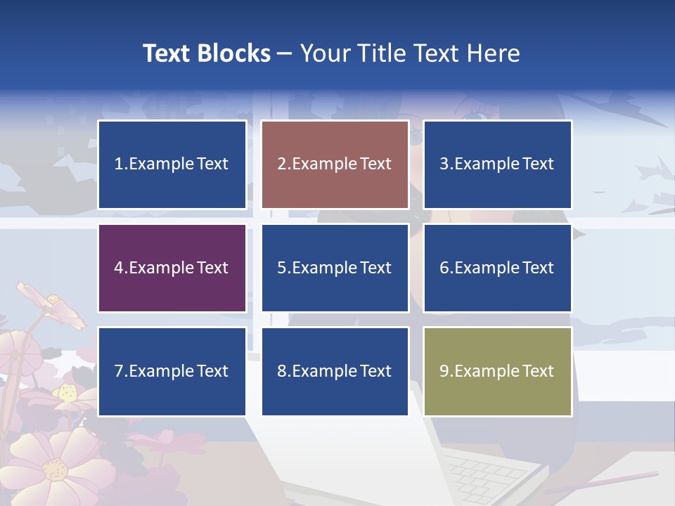 Businesswoman Relax Illustration PowerPoint Template