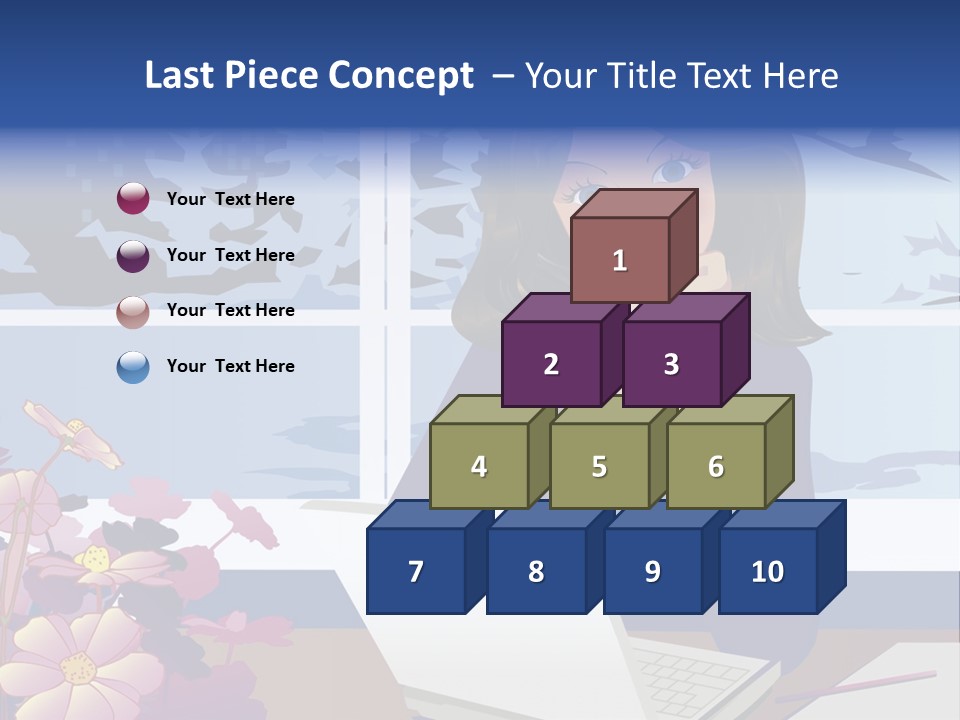 Businesswoman Relax Illustration PowerPoint Template