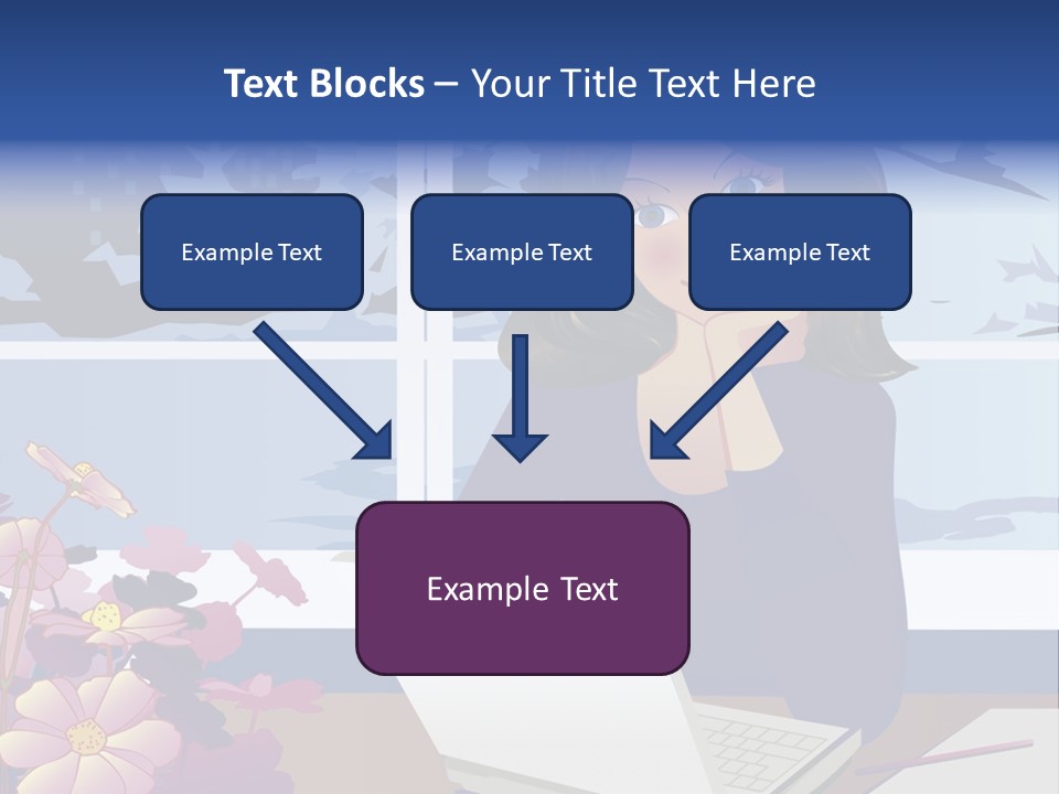 Businesswoman Relax Illustration PowerPoint Template