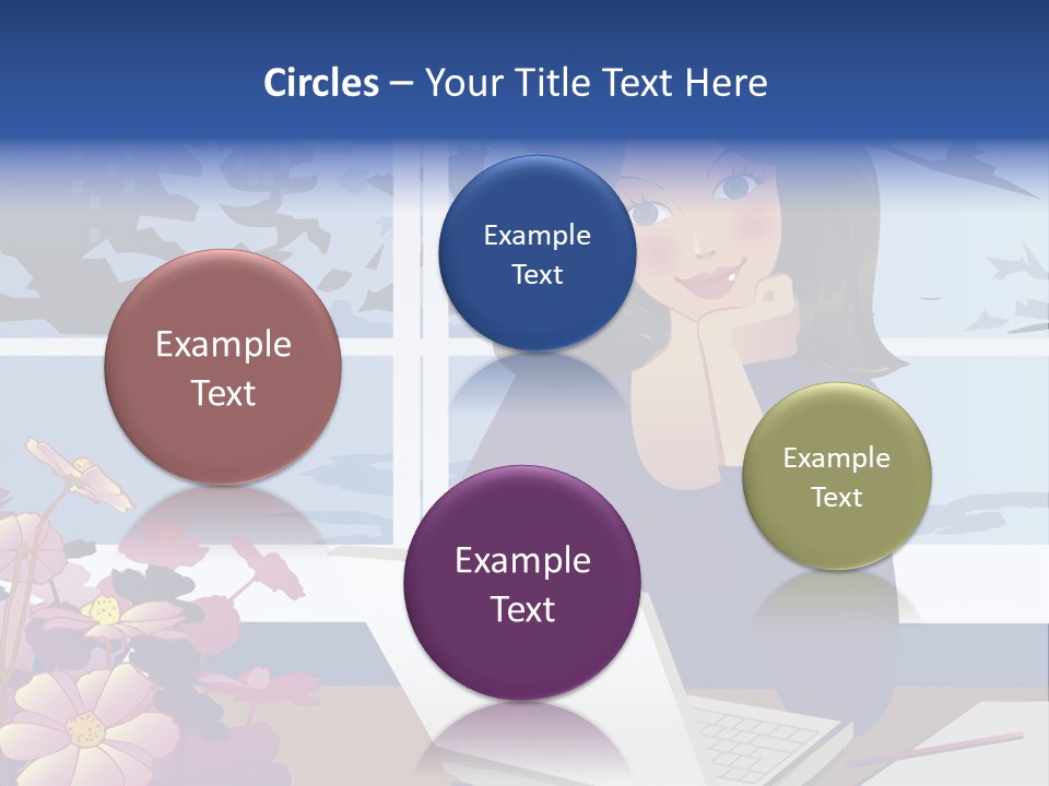 Businesswoman Relax Illustration PowerPoint Template