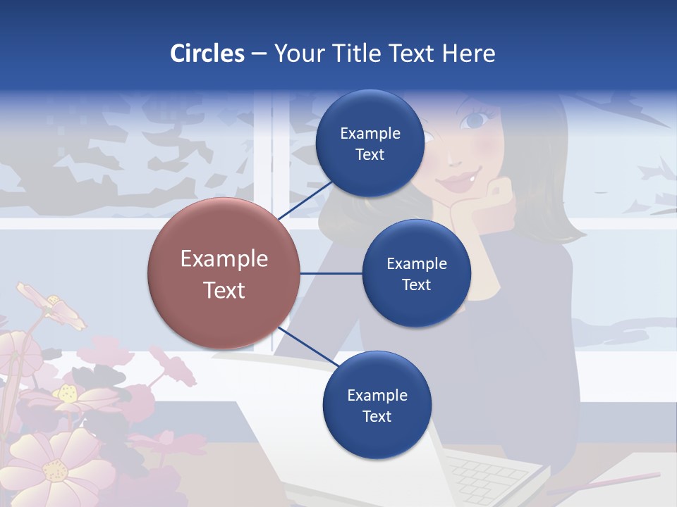 Businesswoman Relax Illustration PowerPoint Template