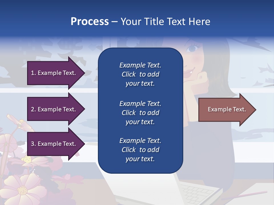 Businesswoman Relax Illustration PowerPoint Template