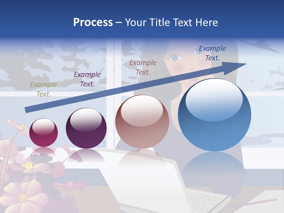 Businesswoman Relax Illustration PowerPoint Template