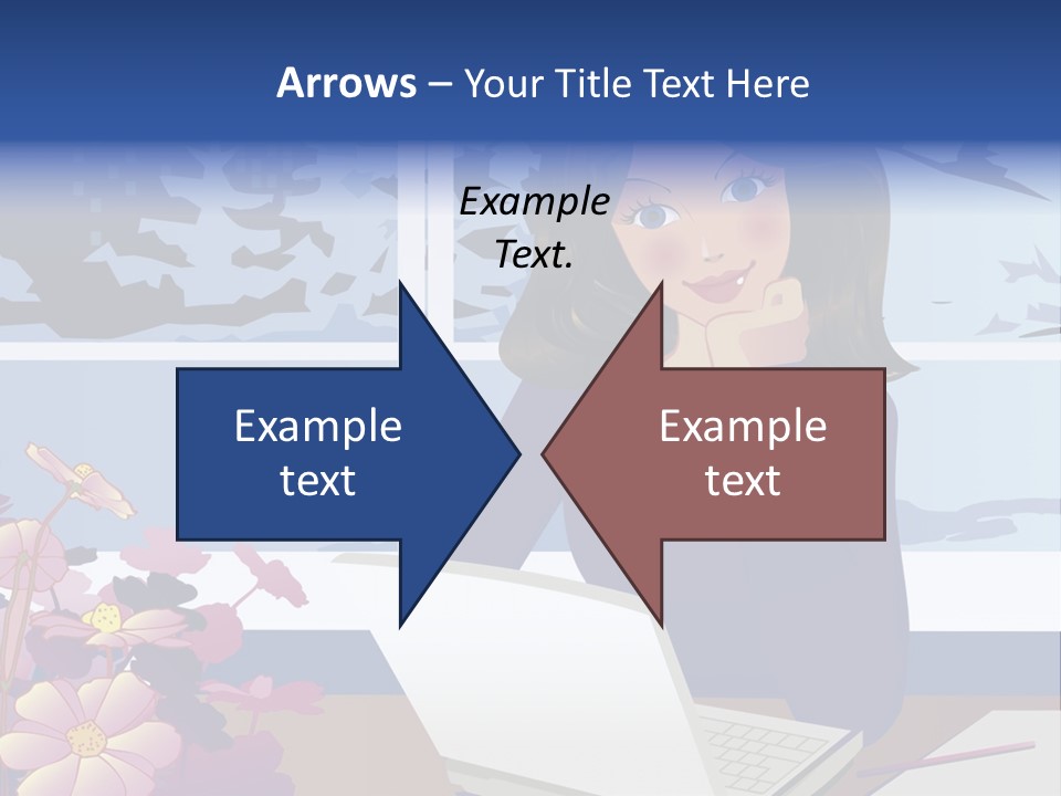 Businesswoman Relax Illustration PowerPoint Template