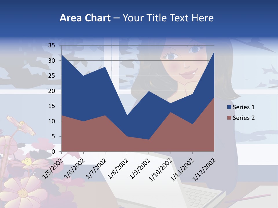 Businesswoman Relax Illustration PowerPoint Template