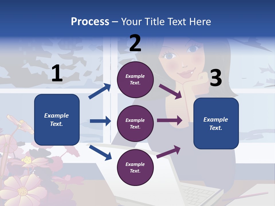 Businesswoman Relax Illustration PowerPoint Template