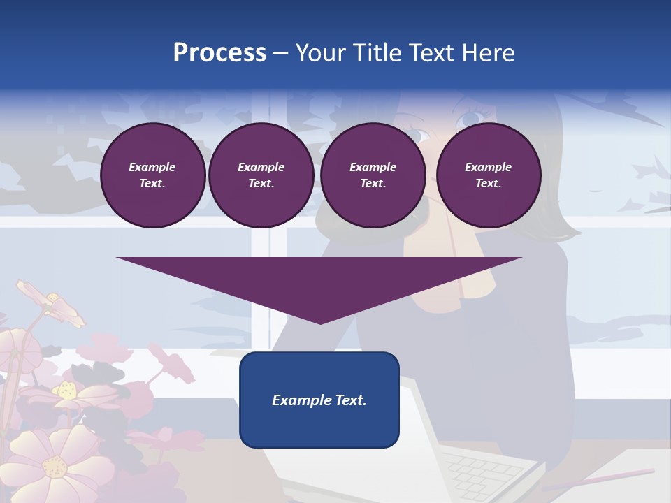 Businesswoman Relax Illustration PowerPoint Template