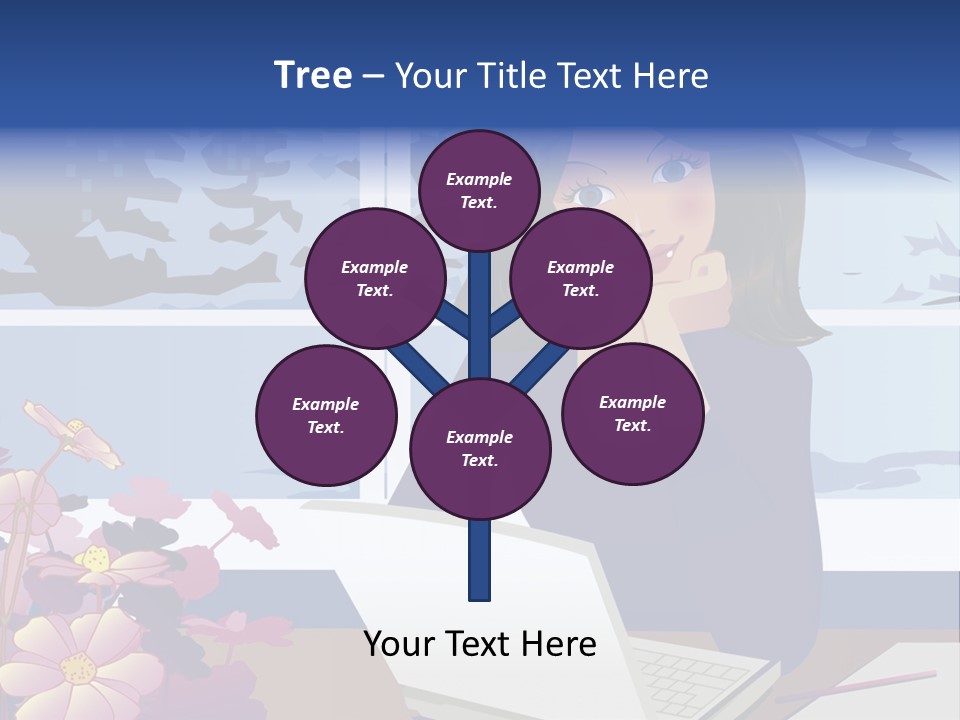 Businesswoman Relax Illustration PowerPoint Template