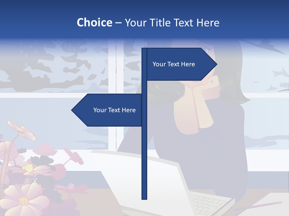 Businesswoman Relax Illustration PowerPoint Template